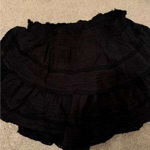 Aerie black rock n ruffle mini skirt size L
